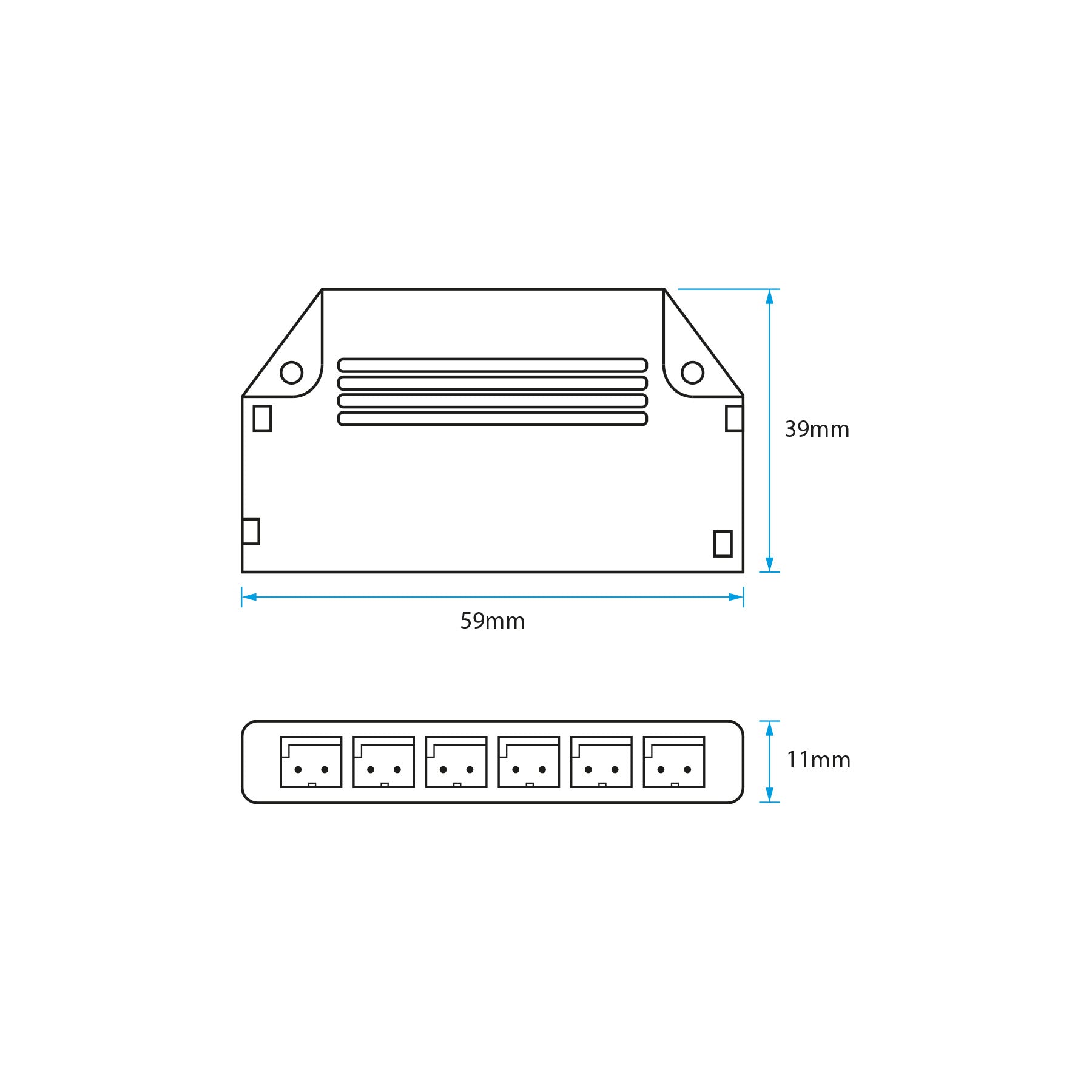 G.W.S. LED 2 Pin 6 Way Dupont Splitter