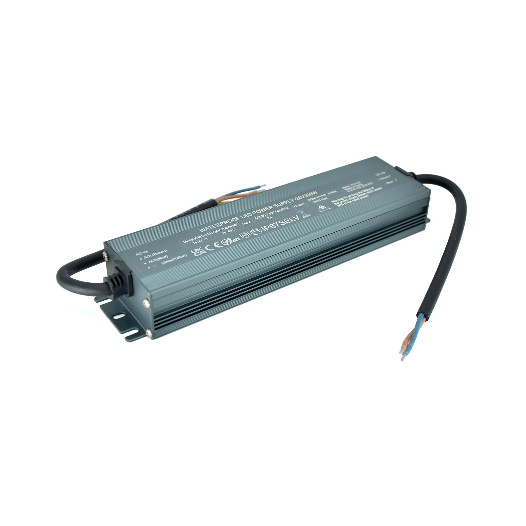 G.W.S. LED 24V / 200W LED Slim Driver 24V 200W IP67 Waterproof