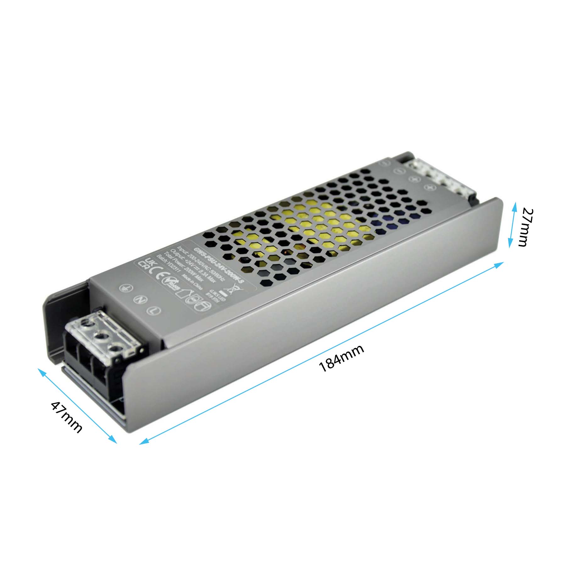 G.W.S. LED 24V / 200W LED Slim Driver 24V 200W Non-Waterproof