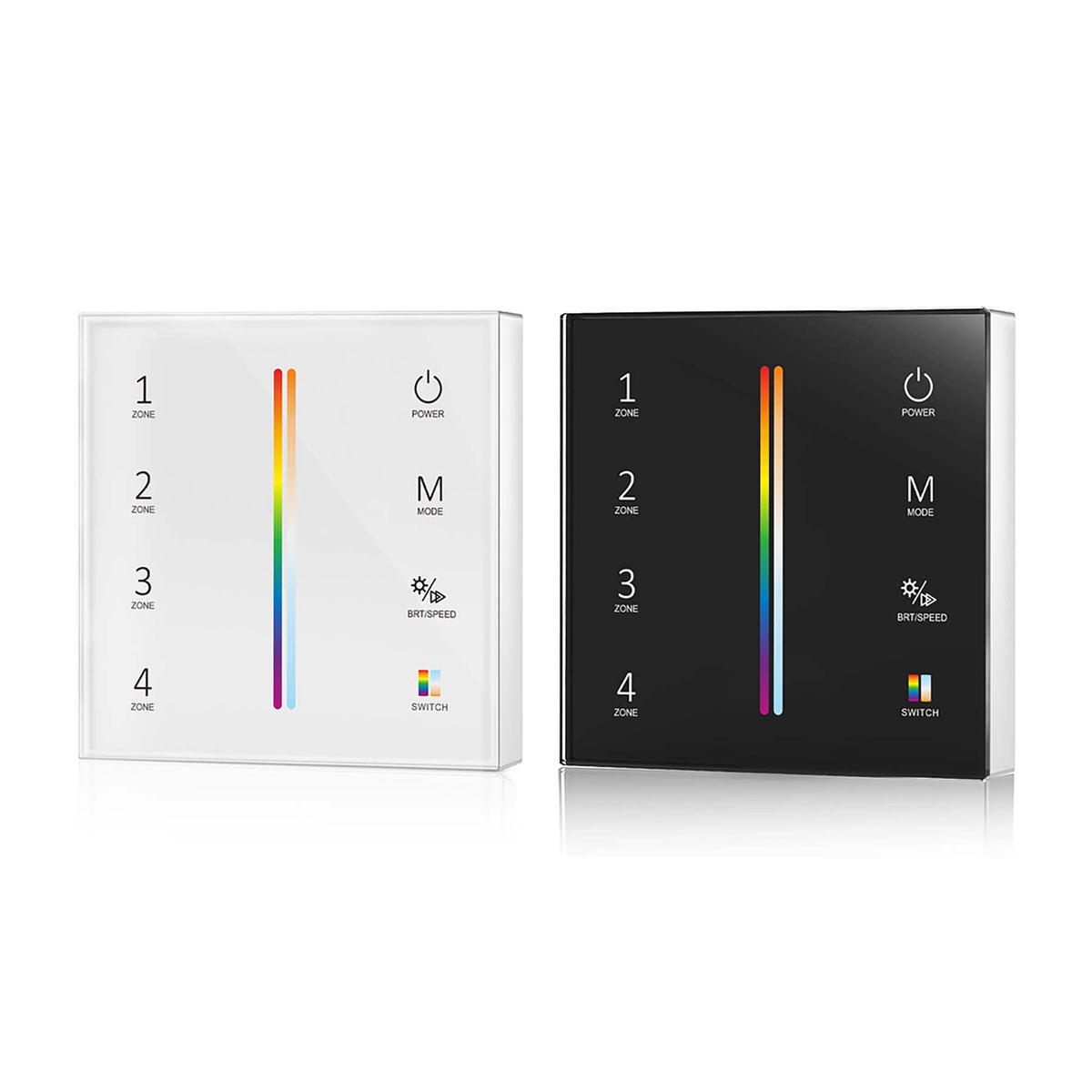 G.W.S. LED 4 Zone RGB+CCT 2.4GHz RF Touch Panel Remote Control (2*AAA Battery) T25