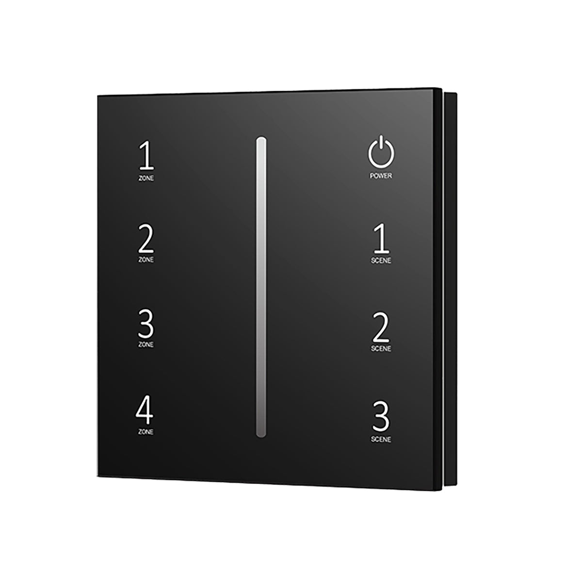 G.W.S. LED Black 4 Zones Touch Panel 0-10V Dimmer T18-1