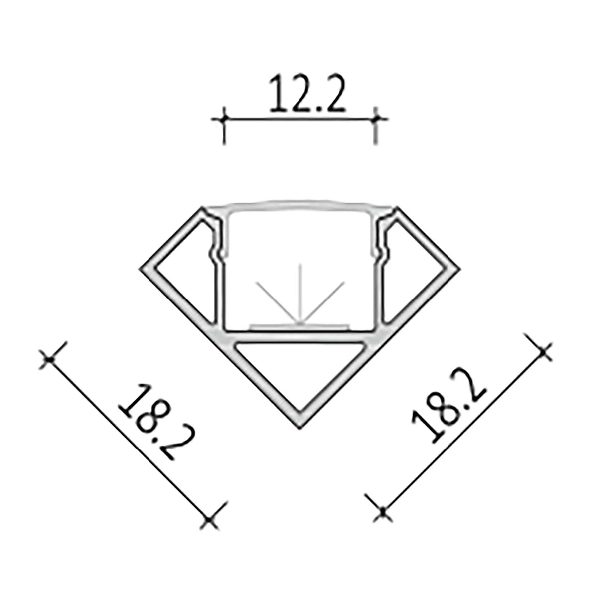 G.W.S. LED Corner LED Aluminium Profile 18.2x18.2mm (011-M1818)