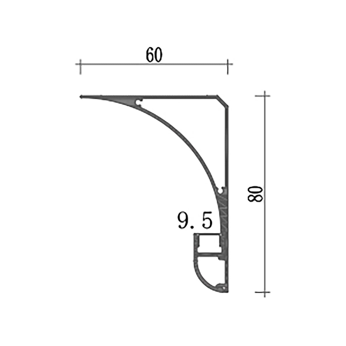 G.W.S. LED Indirect LED Aluminium Profile 294-C6080