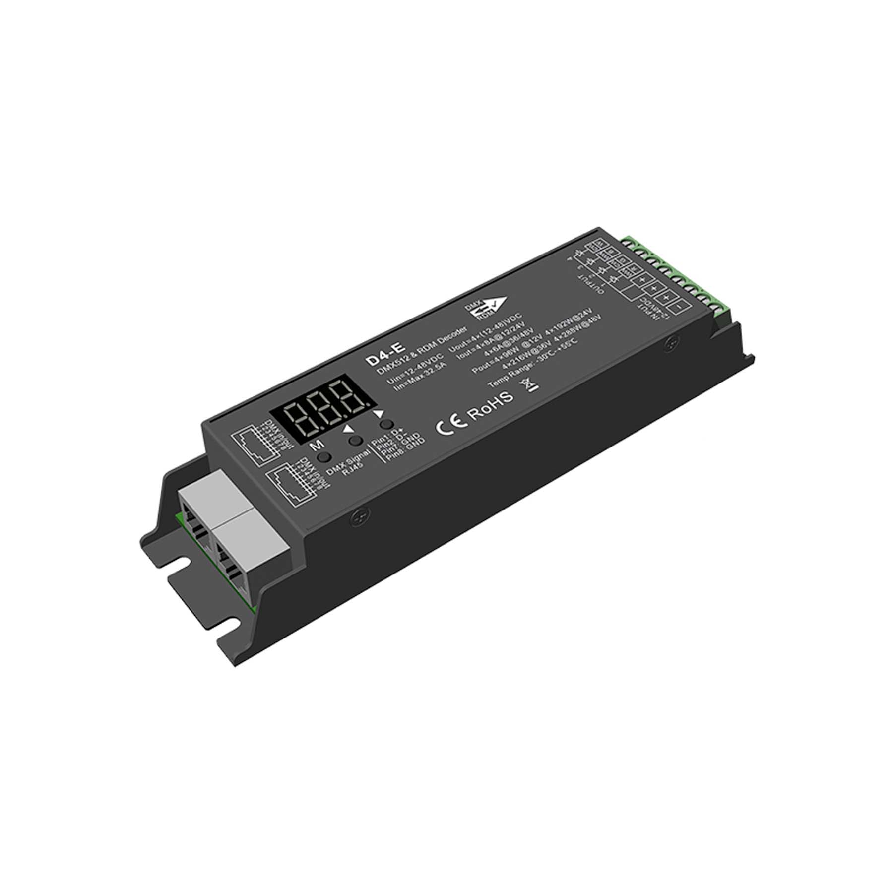 LED 12-48V DC DMX Decoder 4CH*8A D4-E