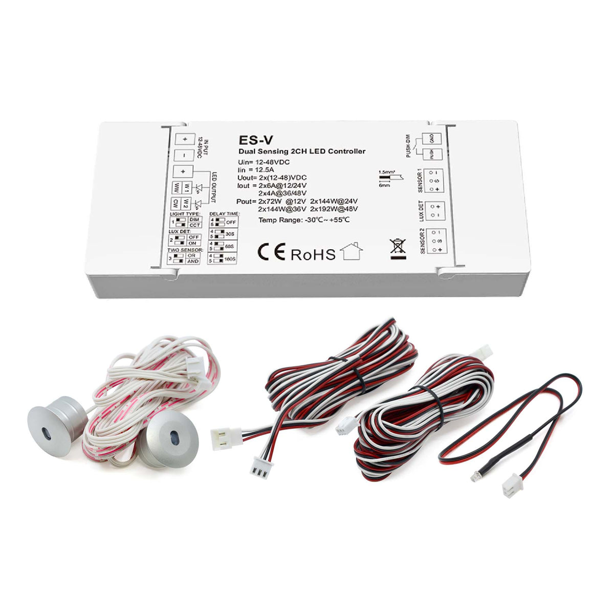 G.W.S. LED LED 12-48V DC Dual Sensing Dimming/CCT Controller ES-V