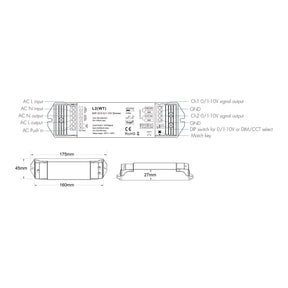 G.W.S. LED LED AC100-240V Dimming/CCT 0/1-10V Wifi Controller Tuya APP 2.4GHz RF L2(WT)