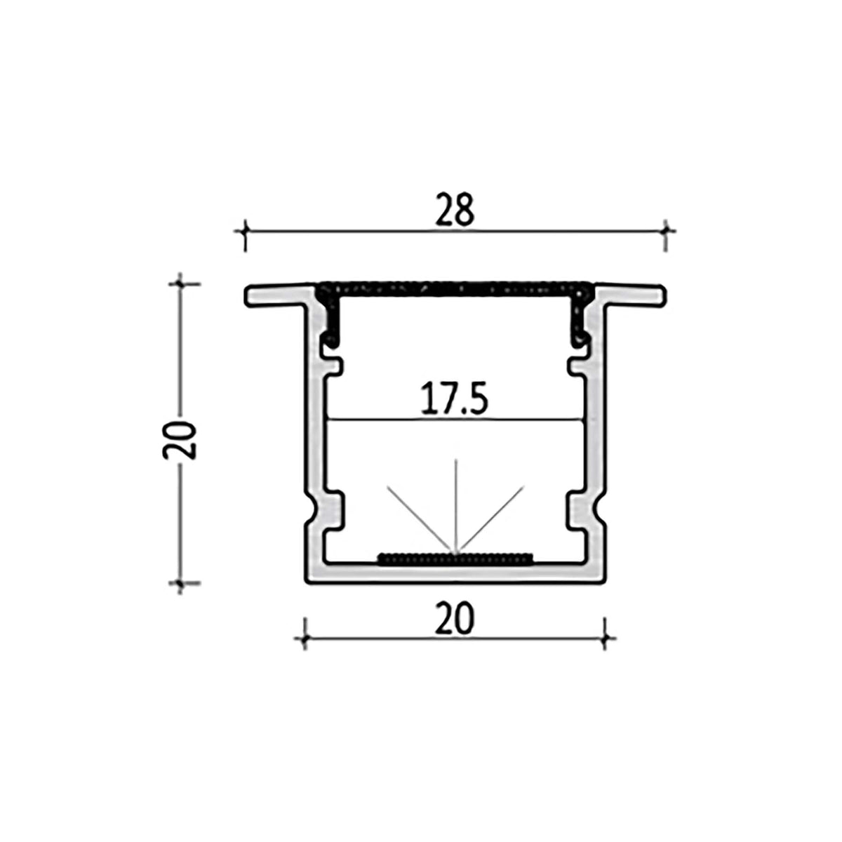 G.W.S. LED LED Aluminium Profile Recessed 177-Y2820
