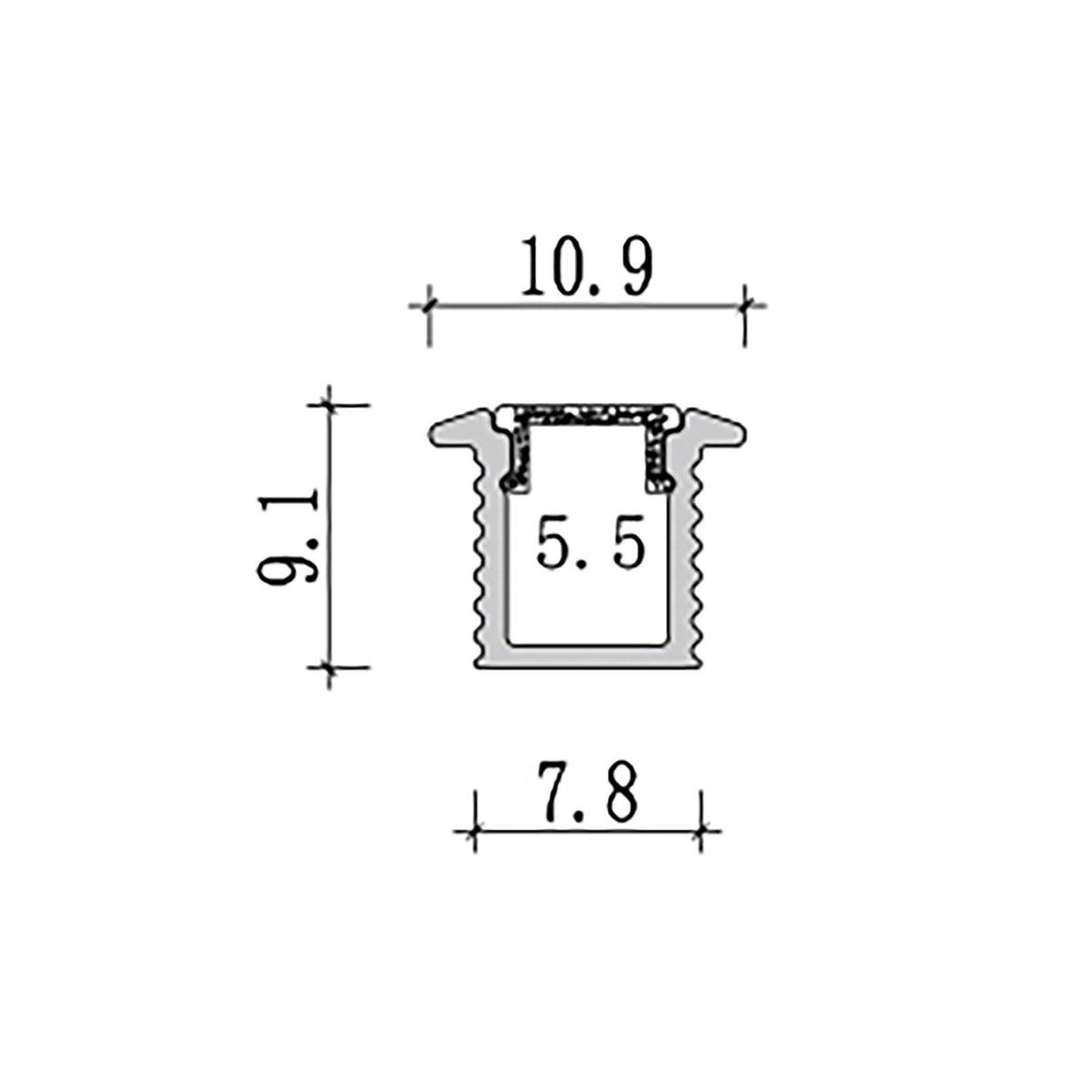 G.W.S. LED LED Aluminium Profile Recessed 249-Y1010