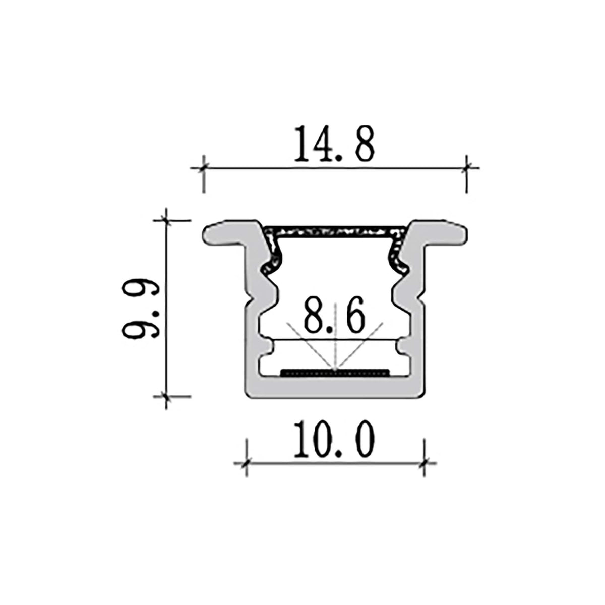 G.W.S. LED LED Aluminium Profile Recessed 516-Y1510