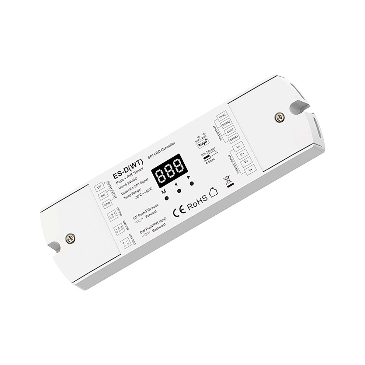 G.W.S. LED LED Controllers WiFi LED Staircase Light Controller with Dual PIR Sensors for Running Water & RGB SPI Strips(POS)