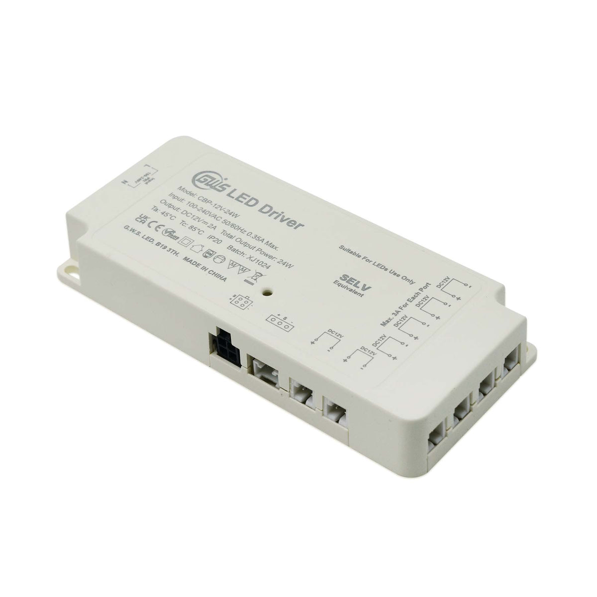 G.W.S. LED LED Drivers/LED Power Supplies LED Plug and Play Multi Port Driver 12V-24V 24W-100W