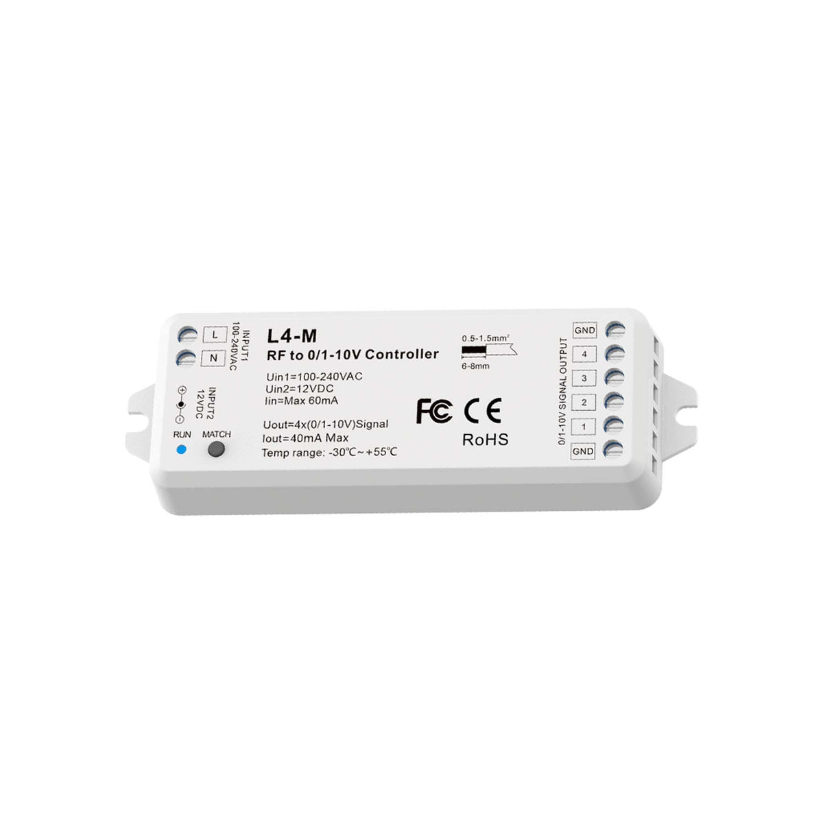 G.W.S. LED LED RF To 4 Channels 0-10V Dimmer L4-M