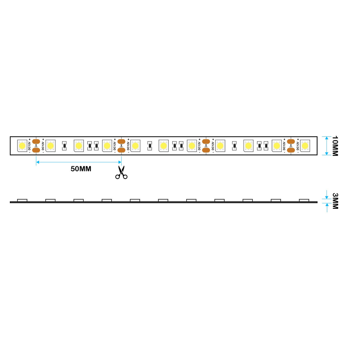 G.W.S. LED LED Strip Lights LED 5050 Strip Light, 5M Reel, IP20, 12V, 60 LEDs/M