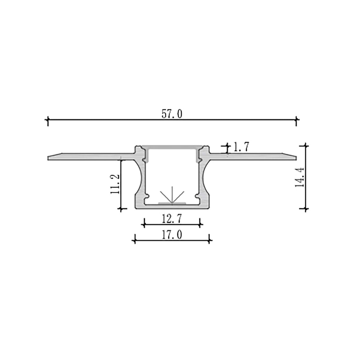 G.W.S. LED Plaster-In Trimless Recessed LED Aluminium Profile 201-C5715