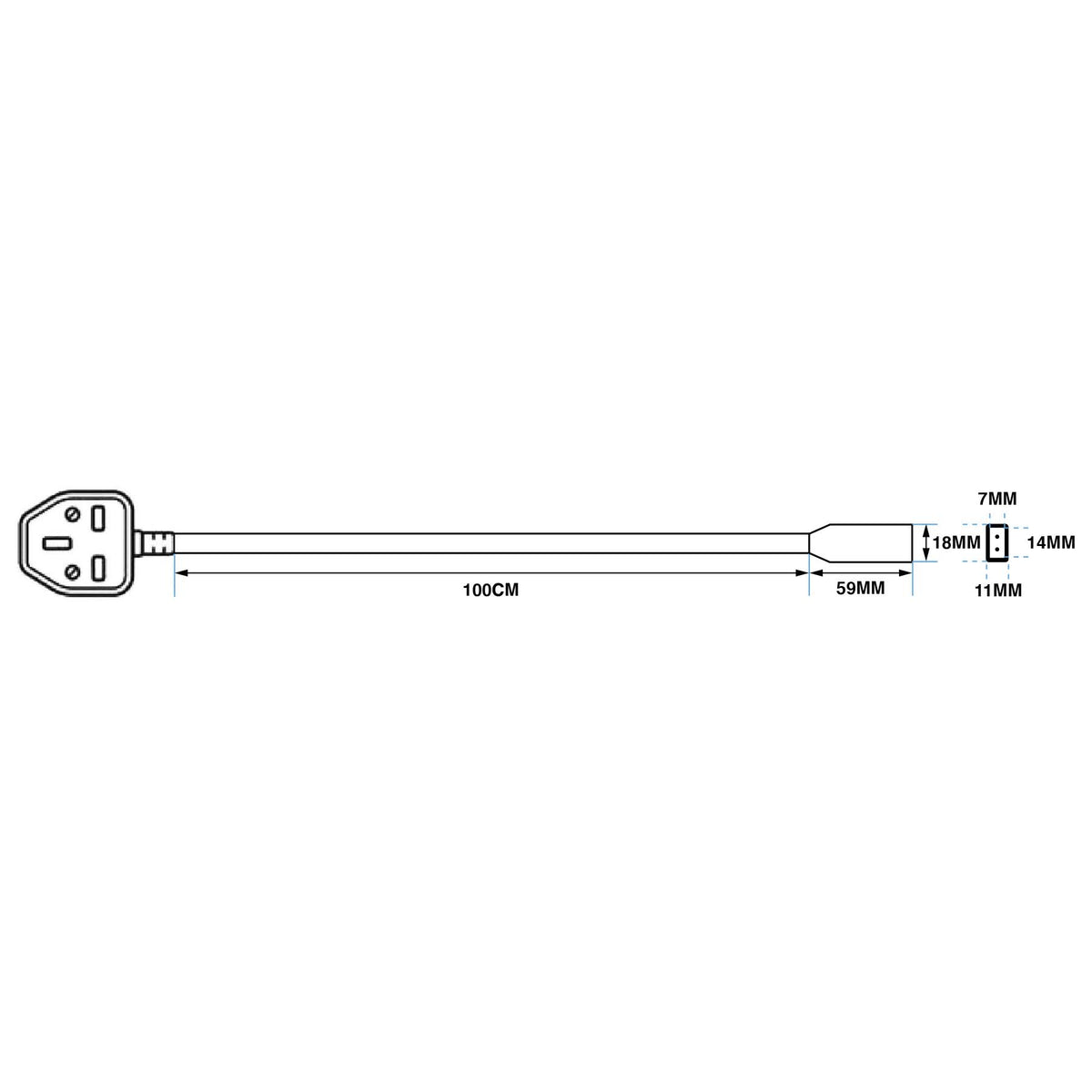 G.W.S. LED Strip Connectors Standard UK Plug Set For AC LED Strip Lights