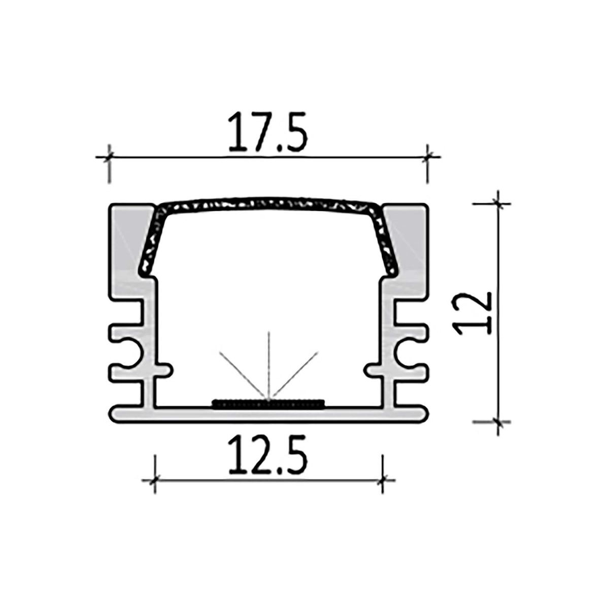 G.W.S. LED Surface Mounted LED Aluminium Profile 006-M1712
