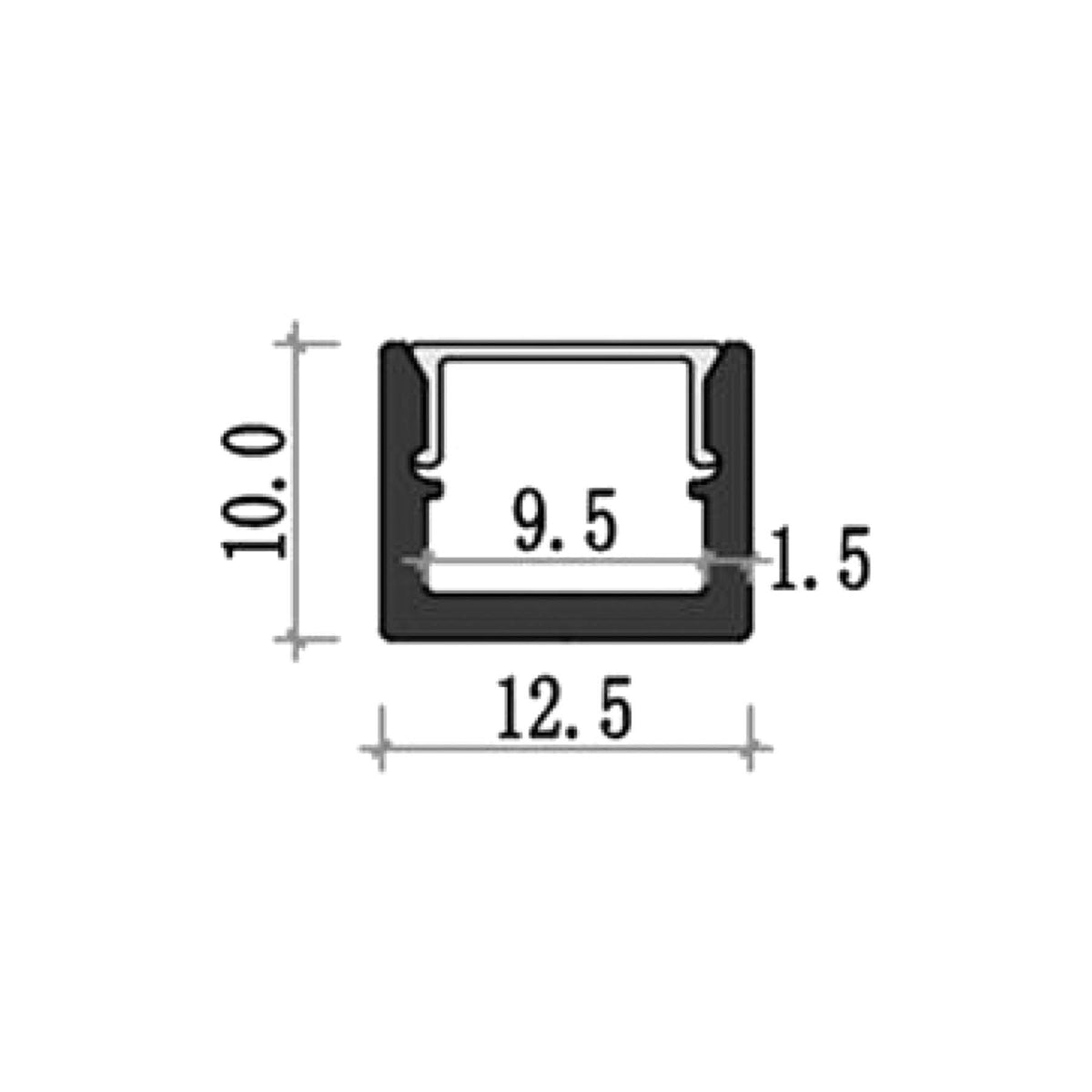 G.W.S. LED Surface Mounted LED Aluminium Profile 12.5x10mm (546)