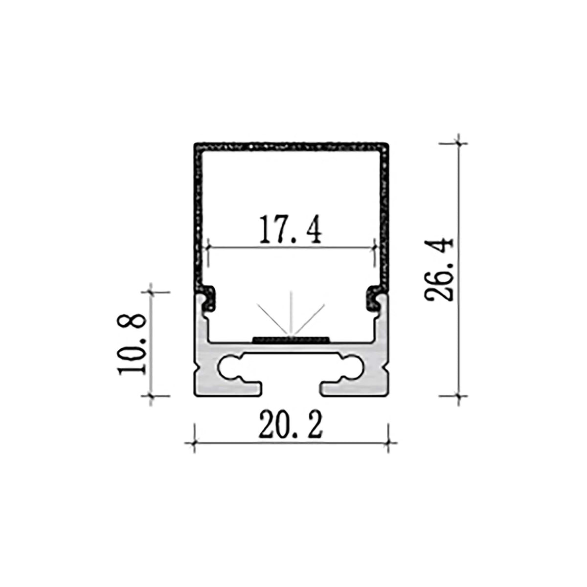 G.W.S. LED Surface Mounted LED Aluminium Profile 20x27mm (069-M2027-S)