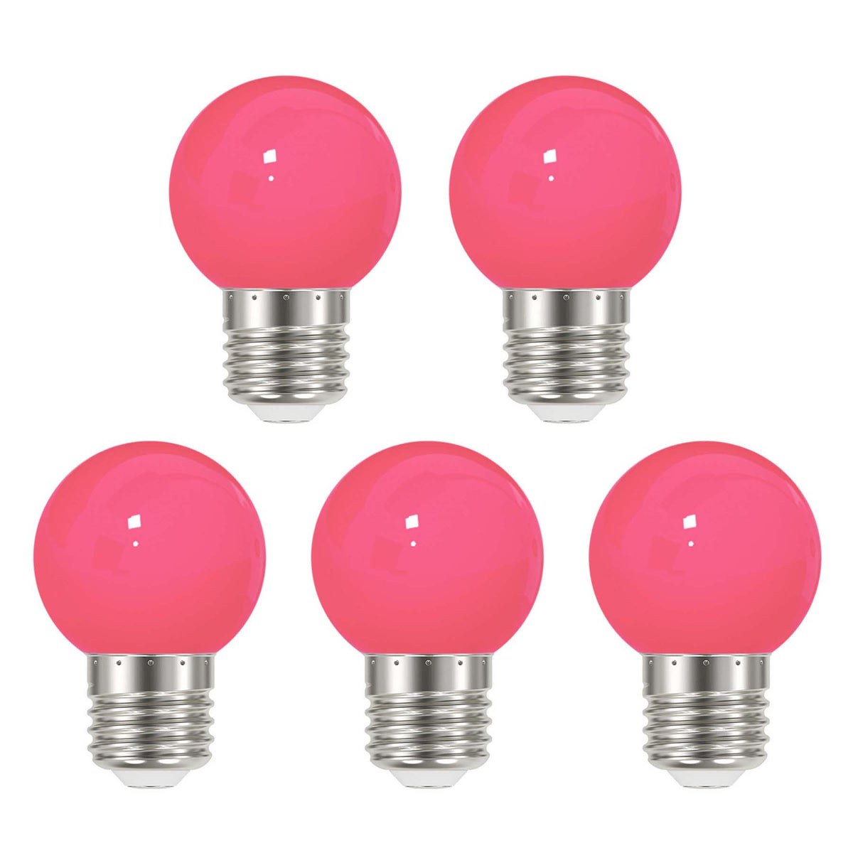 G.W.S LED Wholesale LED Bulbs 3W / Pink / 5 3W E27 Bayonet Festoon LED Coloured Bulb Pink
