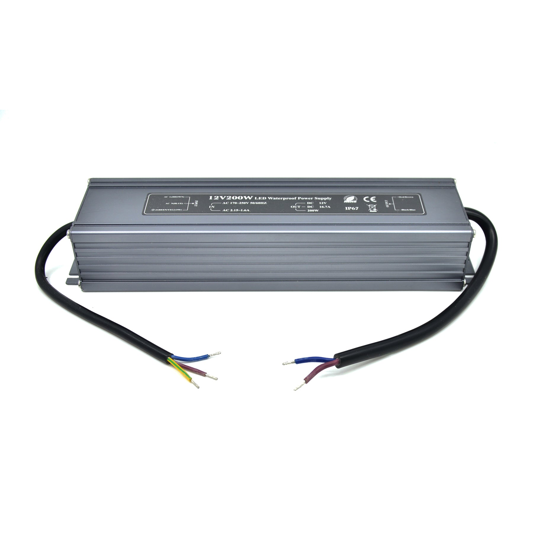  LED Power Supply 200W High-powerTransformer Waterproof IP67 12V  DC Driver Adapter for Outdoor Use : Electronics
