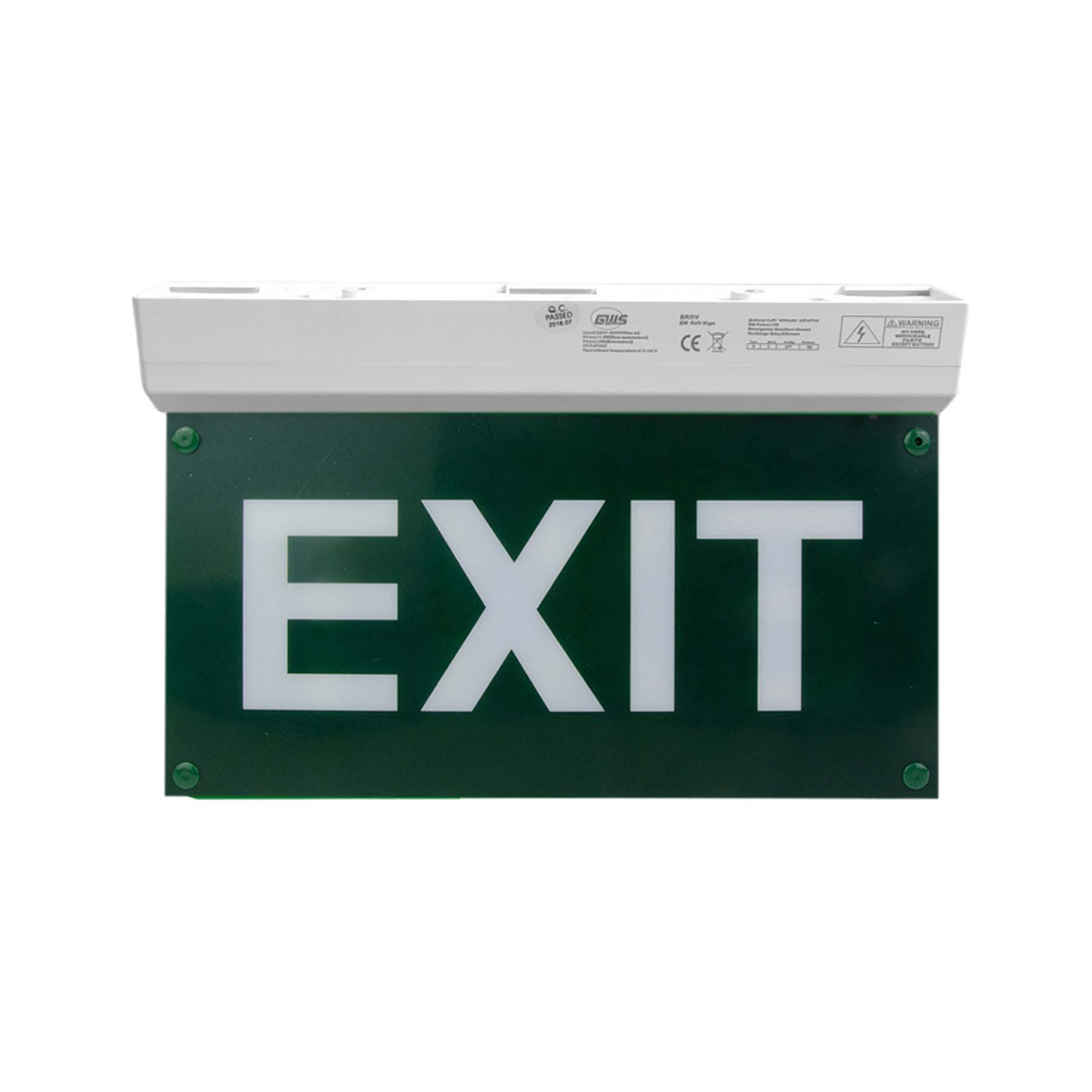 Exit sign with shop lights