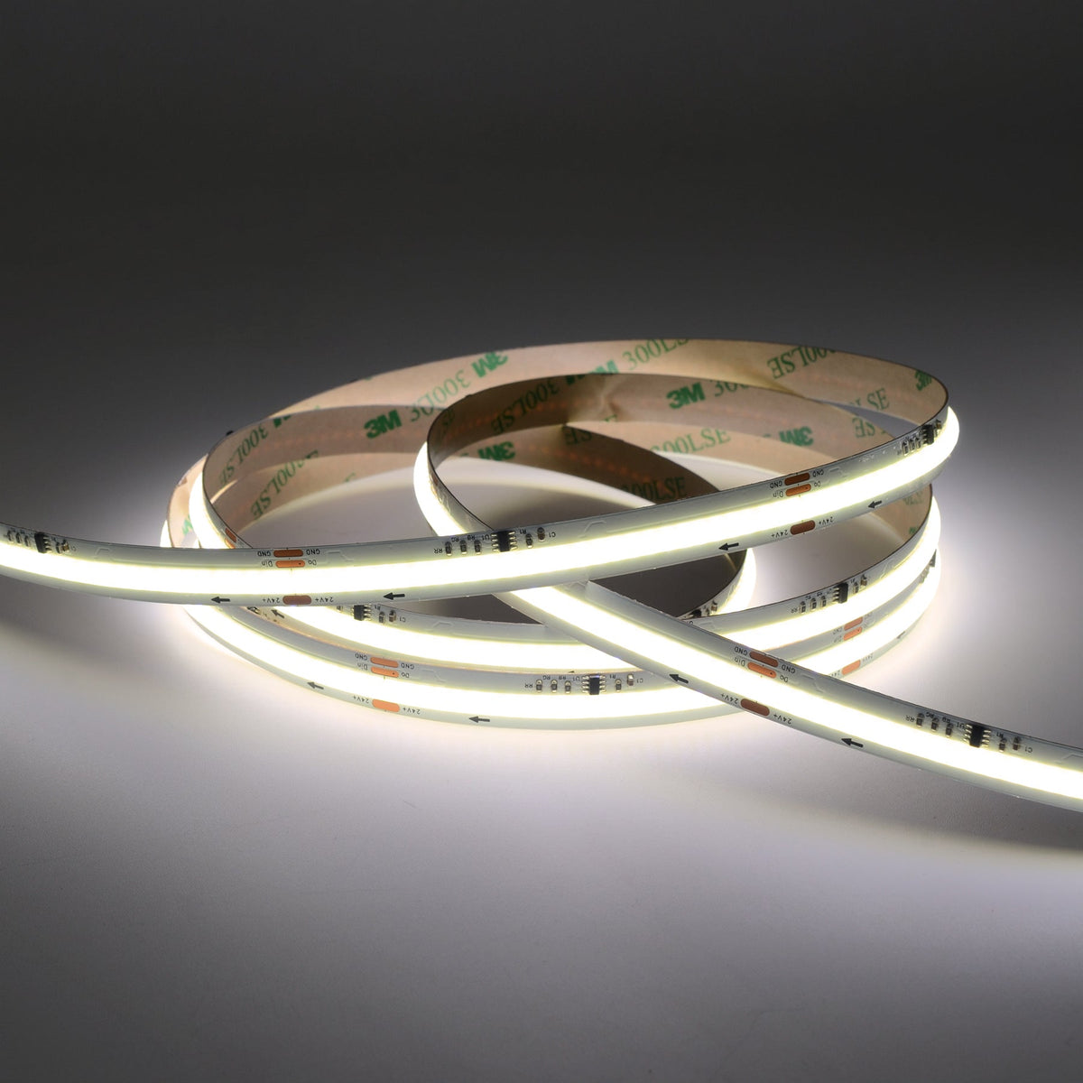 G.W.S LED Wholesale LED Strip Lights 5M / Neutral White (4000K) LED COB Strip Light, Seamless, 5M Reel, IP20, 24V, 10mm Wide, Running Water
