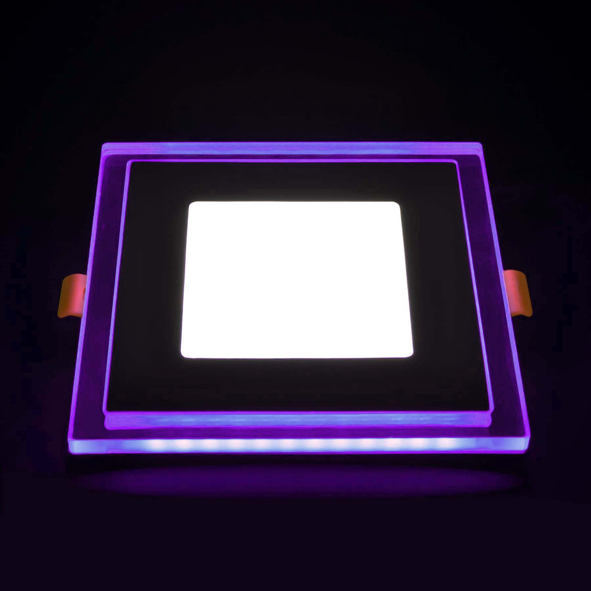 G.W.S LED Wholesale Recessed LED Panel Lights Recessed Square Chrome Mirror Purple Edge Lit LED Panel Light