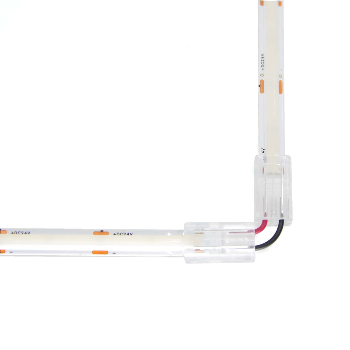 G.W.S LED Wholesale Strip Connectors 2 Pin L Shape Quick Fit Flex Connector For Single Colour LED COB Strip Lights