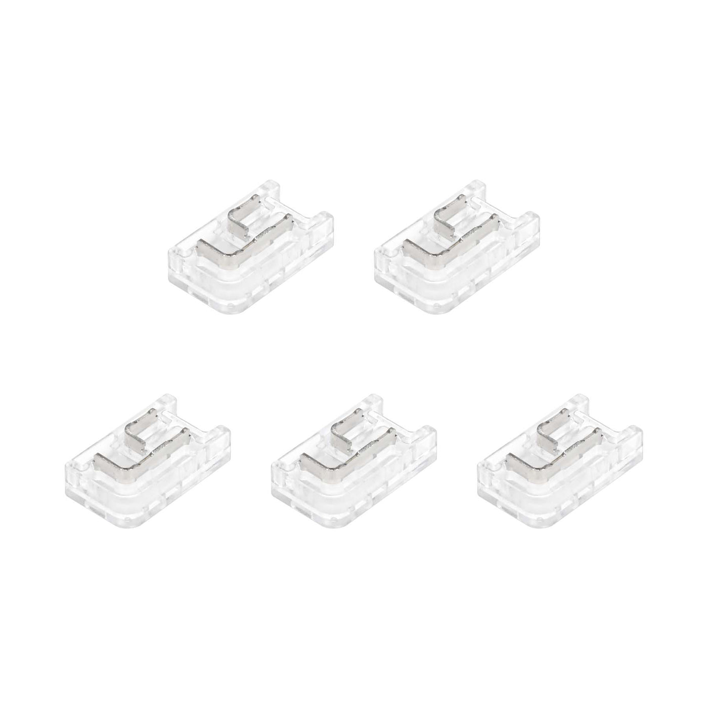 G.W.S LED Wholesale Strip Connectors COB/SMD / 5mm / 2 Pin Single Colour Ultra Slim Mini L Shape Seamless Clamp Connector for COB/SMD Single Colour DC LED Strip Lights