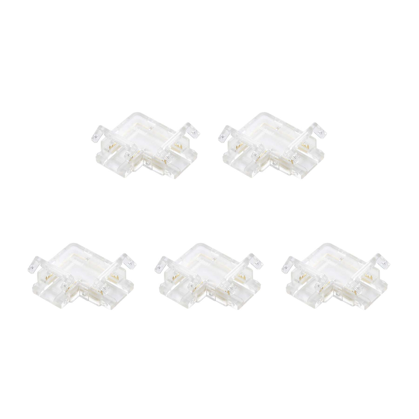 G.W.S LED Wholesale Strip Connectors L Shape Corner Connector For DC LED Strip Lights, Pack of 5