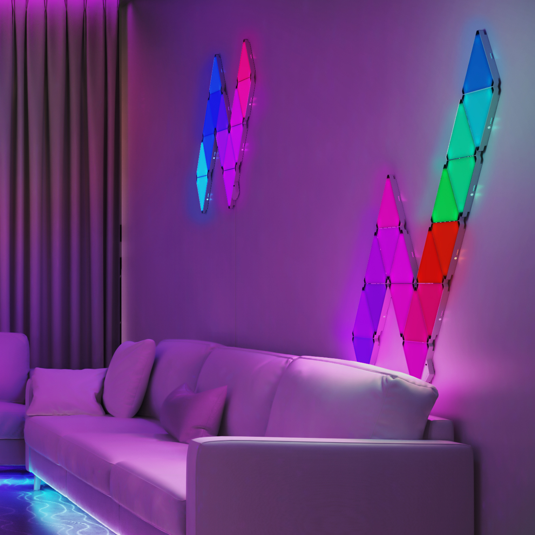 G.W.S. LED Dream Colour / 6pcs Smart LED Triangle Panel Light Dream Colour