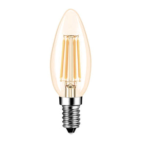 G.W.S LED Wholesale Filament LED Bulbs Candle (Amber) / E14 / Warm White (2700K) C35 Vintage Style Dimmable E14 4W LED Filament Candle Light Bulb