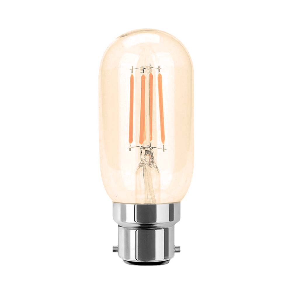 G.W.S LED Wholesale Filament LED Bulbs Tubular (Amber) / B22 / Warm White (2700K) T45 Vintage Style Dimmable B22 4W LED Filament Tubular Light Bulb