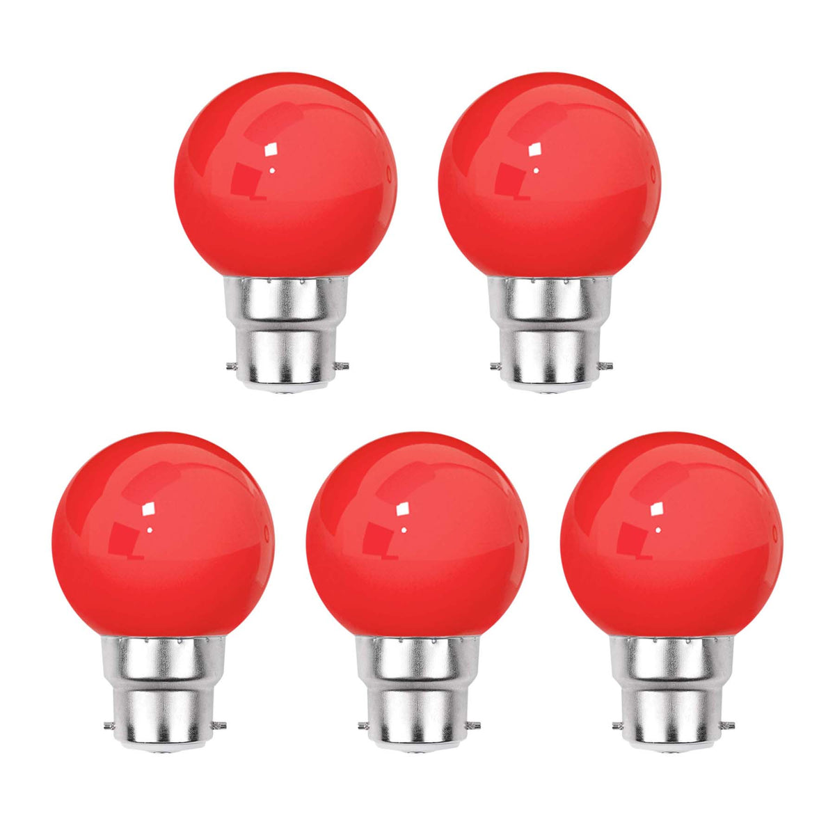 G.W.S LED Wholesale LED Bulbs B22 / Red / 5 3W B22 Bayonet LED Coloured Light Bulb Red