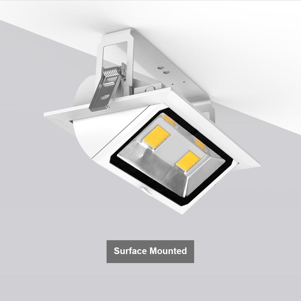 G.W.S LED Wholesale LED Downlights 40W Rectangular Adjustable Commercial LED Gimbal Scoop Downlight