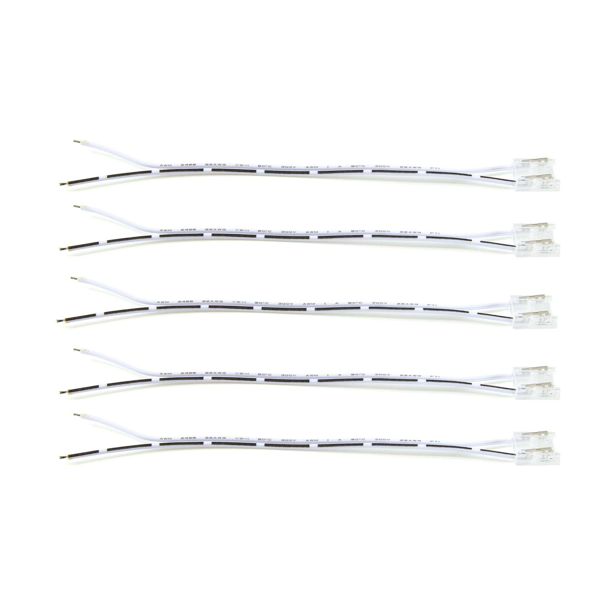 G.W.S LED Wholesale Strip Connectors 1 End Wire Connector For Single Colour LED COB Strip Lights