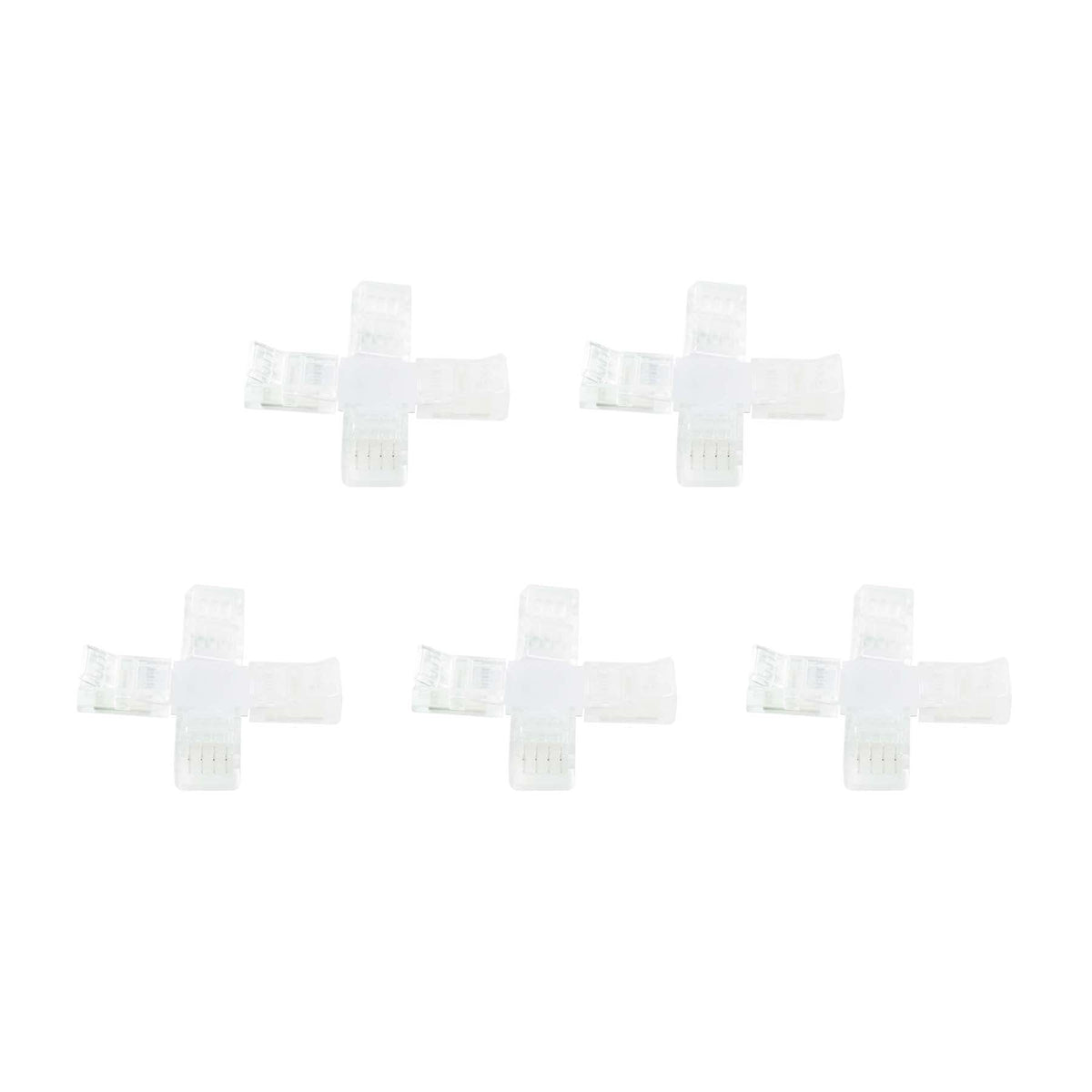 G.W.S LED Wholesale Strip Connectors 10mm / 5 4 Pin X Shape Connector For RGB LED Strip Lights