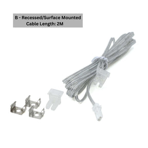 G.W.S. LED B - Recessed/Surface Mounted Plug Set For LED Aluminium Profile Light 2M