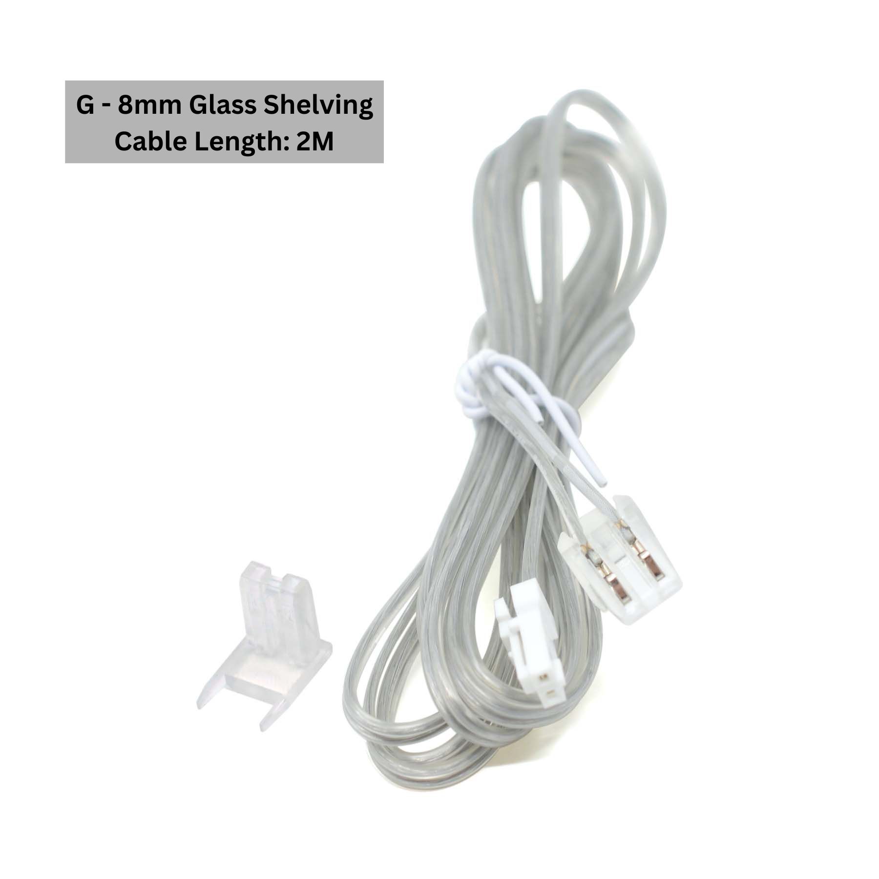 G.W.S. LED G - 8mm Glass Shelving Plug Set For LED Aluminium Profile Light 2M