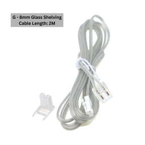 G.W.S. LED G - 8mm Glass Shelving Plug Set For LED Aluminium Profile Light 2M