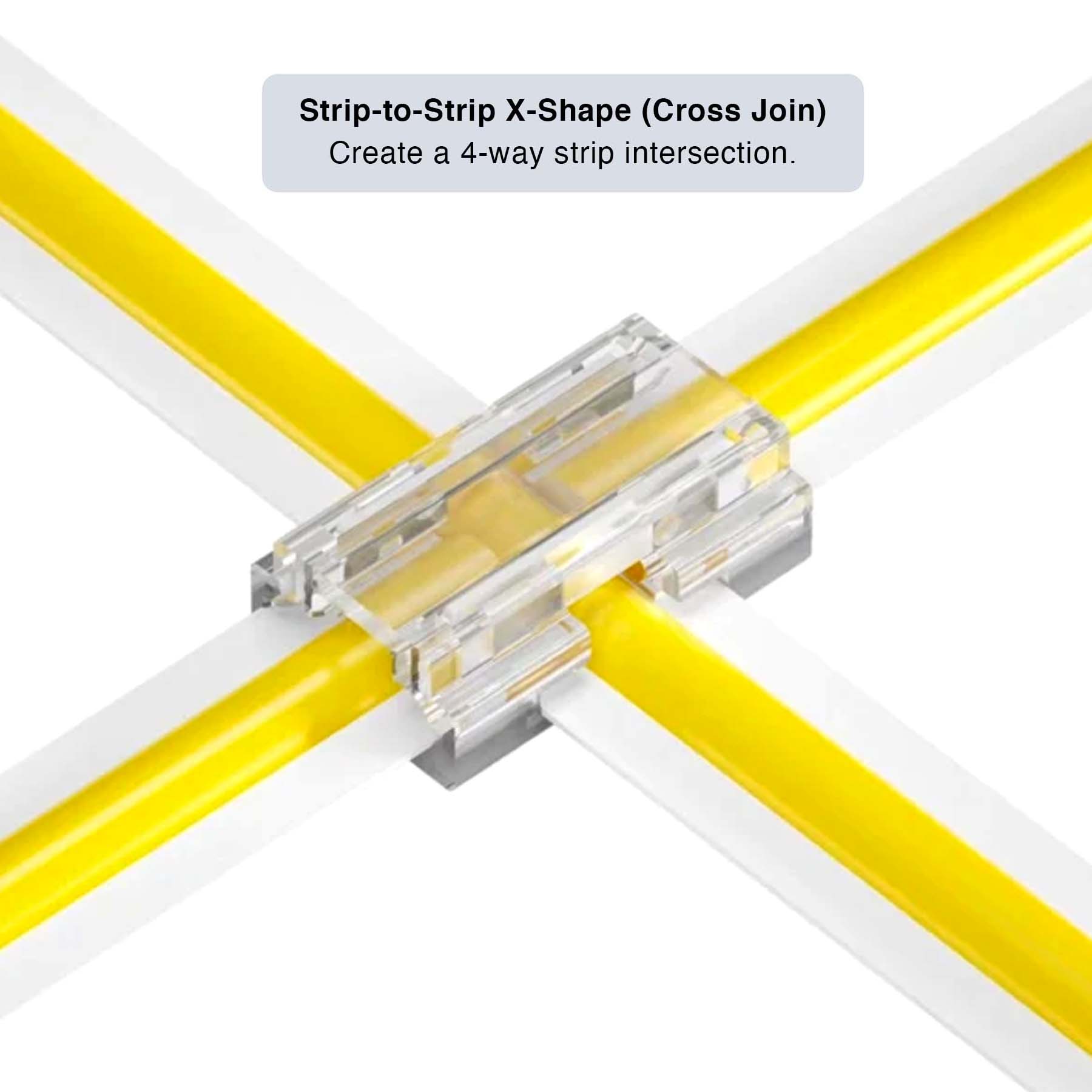 G.W.S LED Wholesale Strip Connectors 8-In-1 Beetle Clip Solderless Connector for COB/SMD Single Colour DC LED Strip Lights