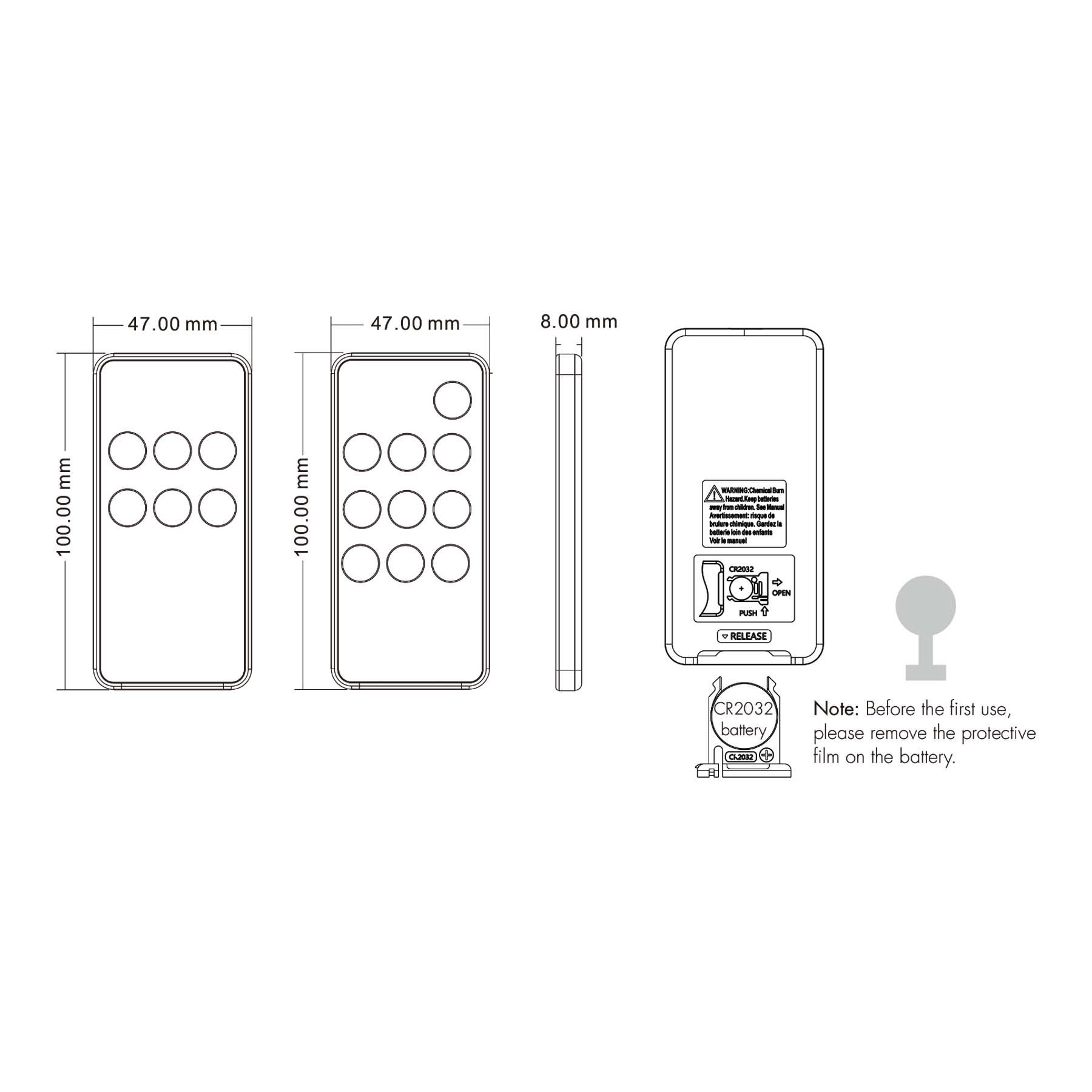 G.W.S. LED 1 Zone RGB/RGBW Remote Control 2.4GHz RF RM3