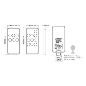 G.W.S. LED 1 Zone RGB/RGBW Remote Control 2.4GHz RF RM3