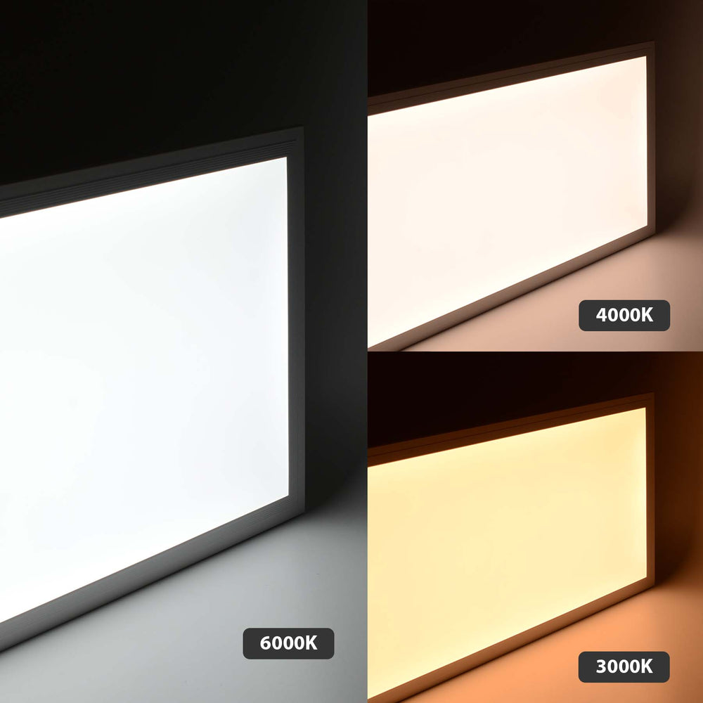 LED Backlit Panel Light Surface Mounted 1200x300mm 42W White Frame