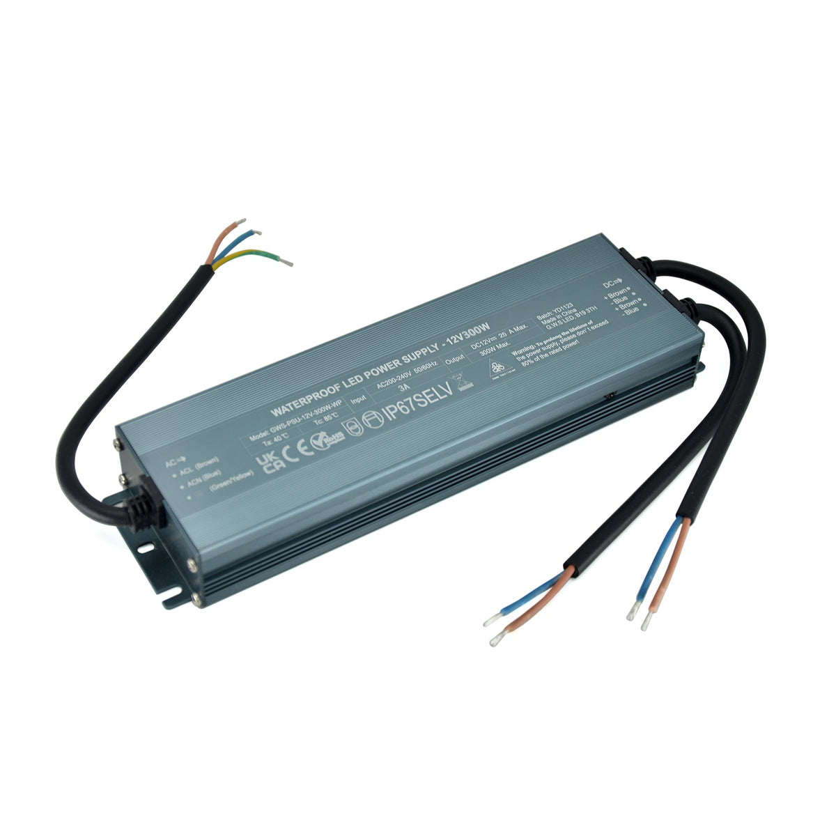 G.W.S. LED 12V / 300W LED Slim Driver 12V 300W IP67 Waterproof