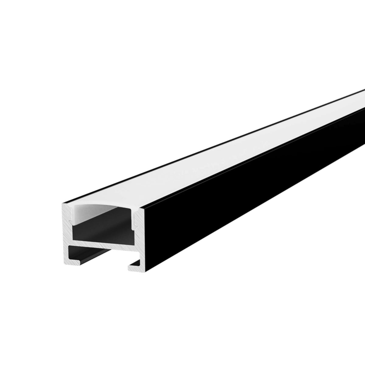 G.W.S. LED 1M / Black Slim Surface Mounted Invisible Brackets LED Aluminium Profile 570 (POS)