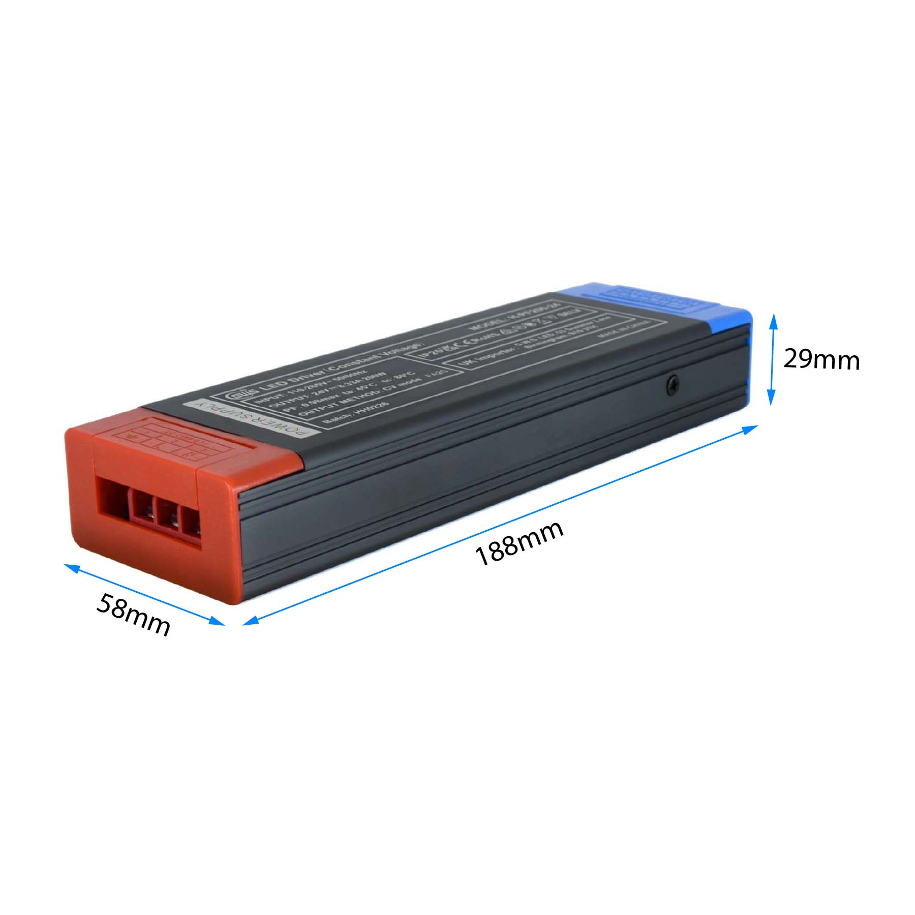 G.W.S. LED 24V / 200W LED Slim Power Supply Transformer DC 24V 200W 8.33A IP20