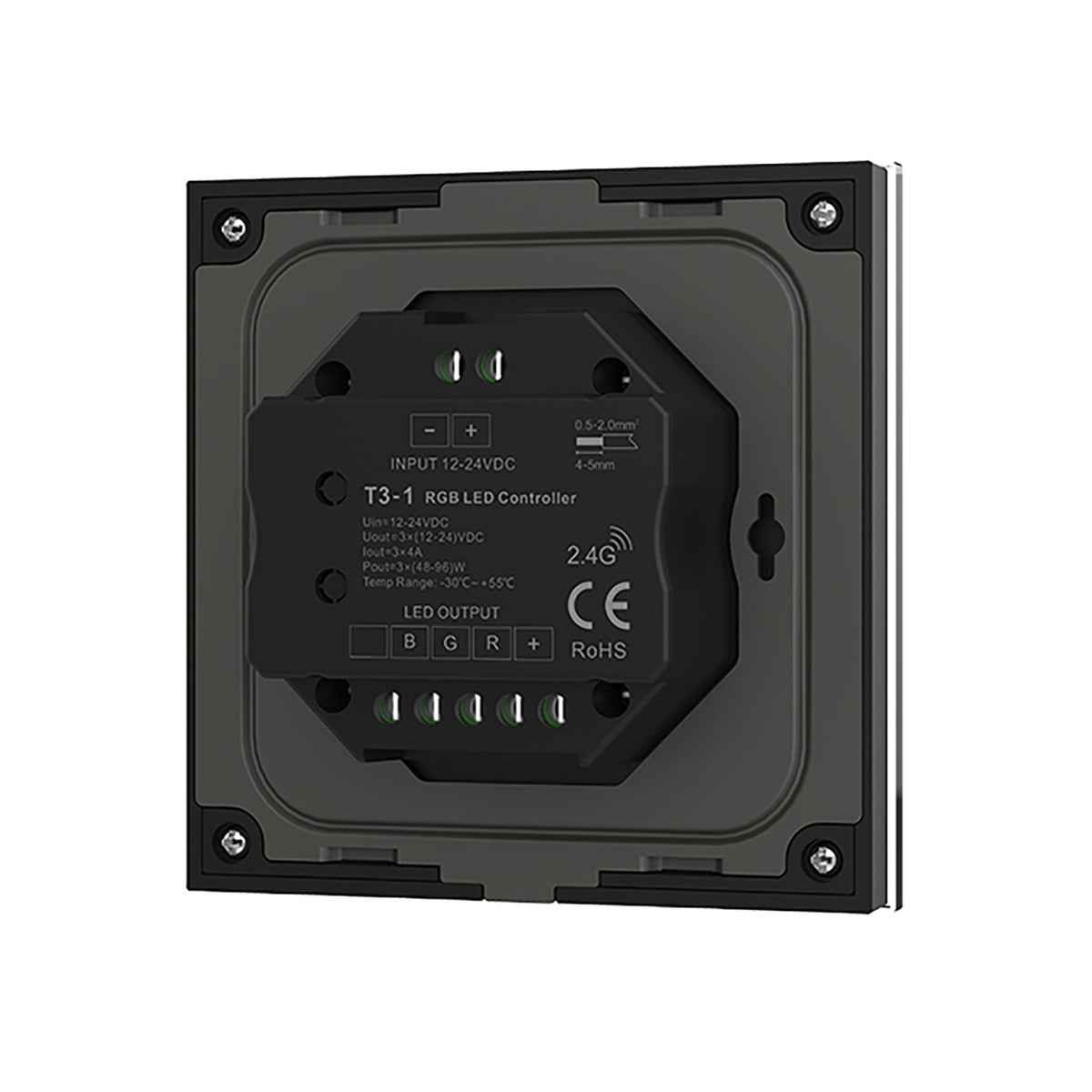 LED 12-24V DC RGB Controller Touch Panel 3CH*4A 2.4GHz RF T3-1