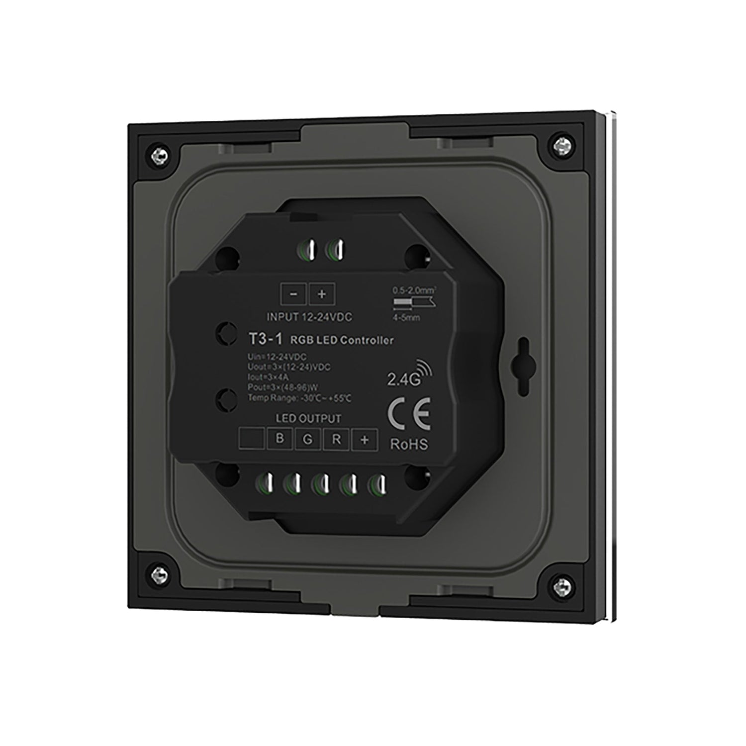 Controlor Touch Panel LED 12-24V DC RGB Controller Touch Panel 3CH*4A 2.4GHz RF T3-1