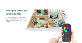 G.W.S. LED 4 Zone RGB/RGBW Remote Control 2.4GHz RF RT9
